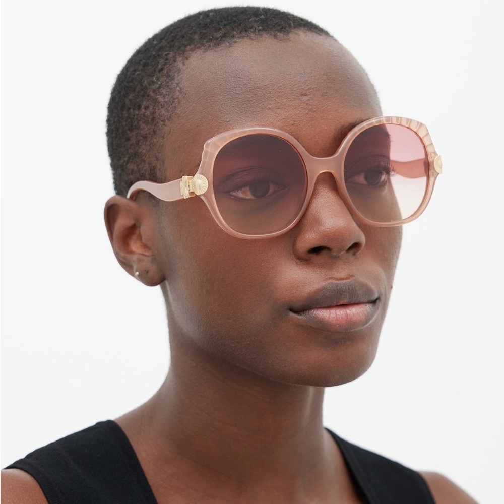 NWT Chloé Pink & Gold CE749S Circular Sunglasses
